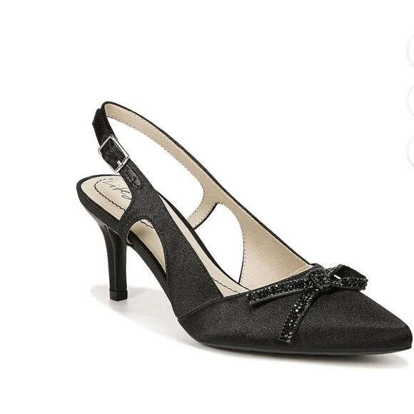 LifeStride Womens Social Scene Almond Toe Ankle Strap Slingback Heels - Picture 1 of 9